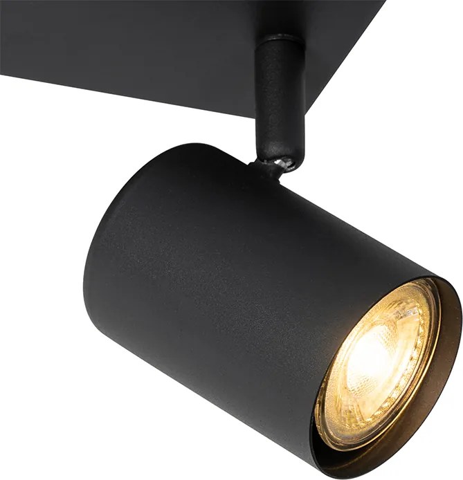 Модерна таванна лампа черна 2-лампи регулируема правоъгълна - Jeana