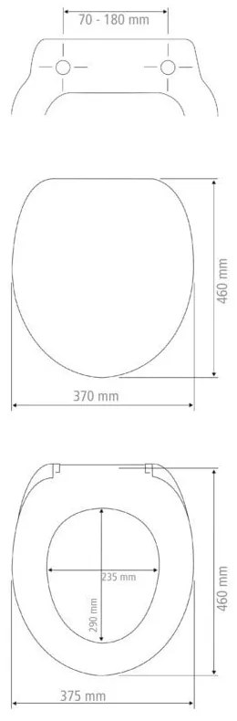 Тоалетна седалка с автоматично затваряне 37,5 x 46 cm Vorno - Wenko