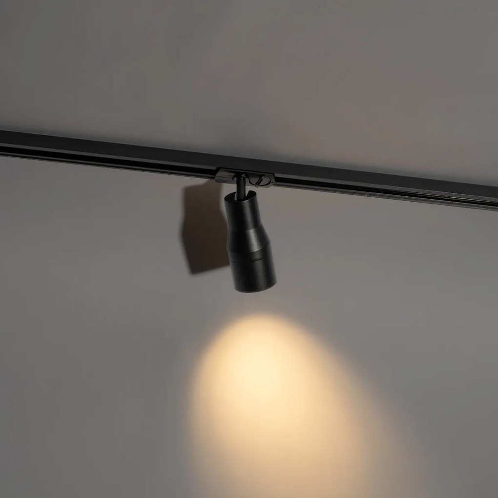 Модерен черен прожектор за 1-фазова релсова система - Iconic Kohua