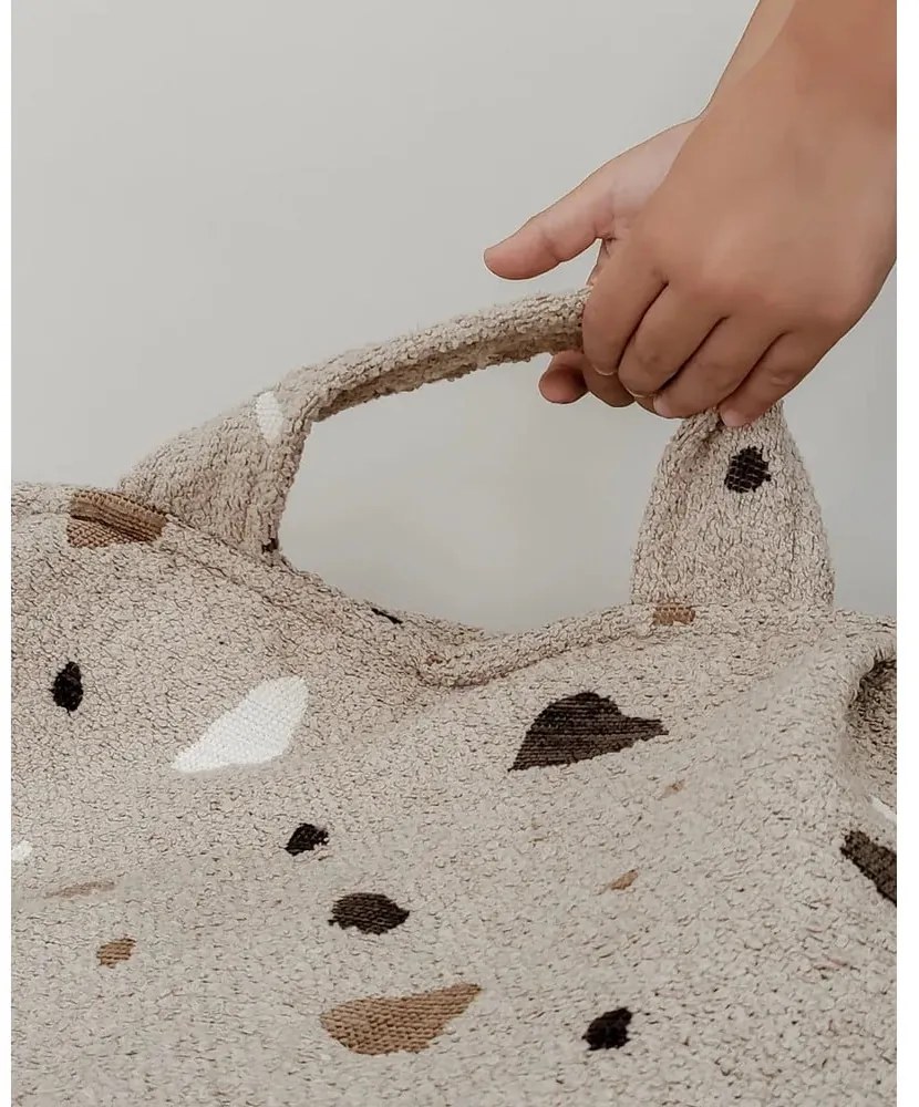 Светлокафяв детски пуф от букле и шенил Terrazzo Chair – Wigiwama