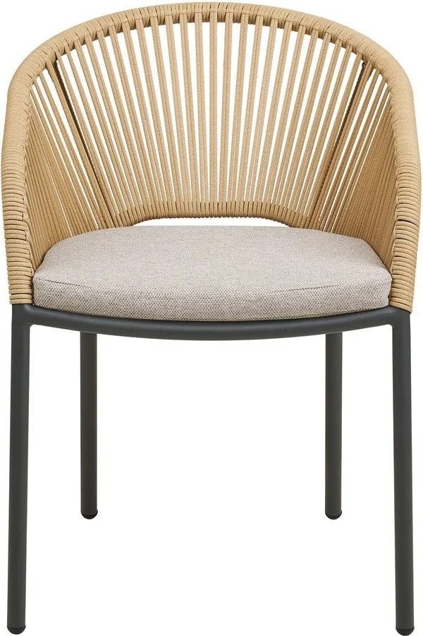 Бежов градински стол метален/подплатен Novella – House Nordic