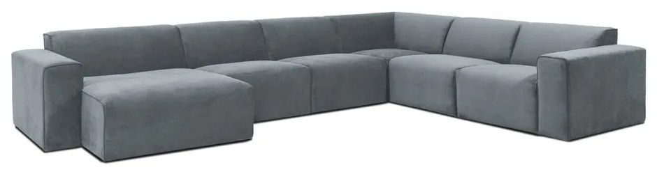 Сив ъглов диван от рипсено кадифе (десен ъгъл) Sting – Scandic