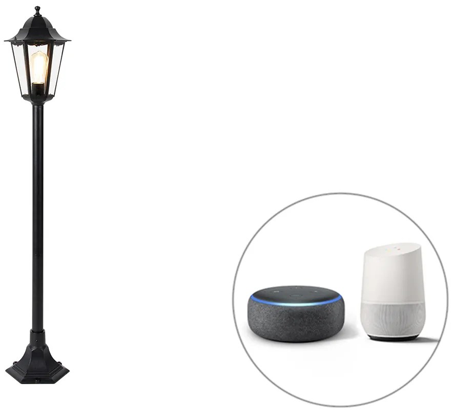 Интелигентна стойка за външна лампа черна 125 см с WiFi ST64 - New Orleans