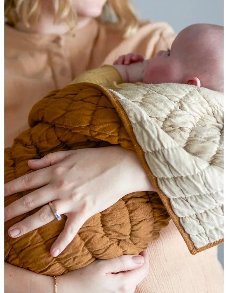 Кафяво памучно бебешко одеяло 80x100 cm Baille - Bloomingville Mini