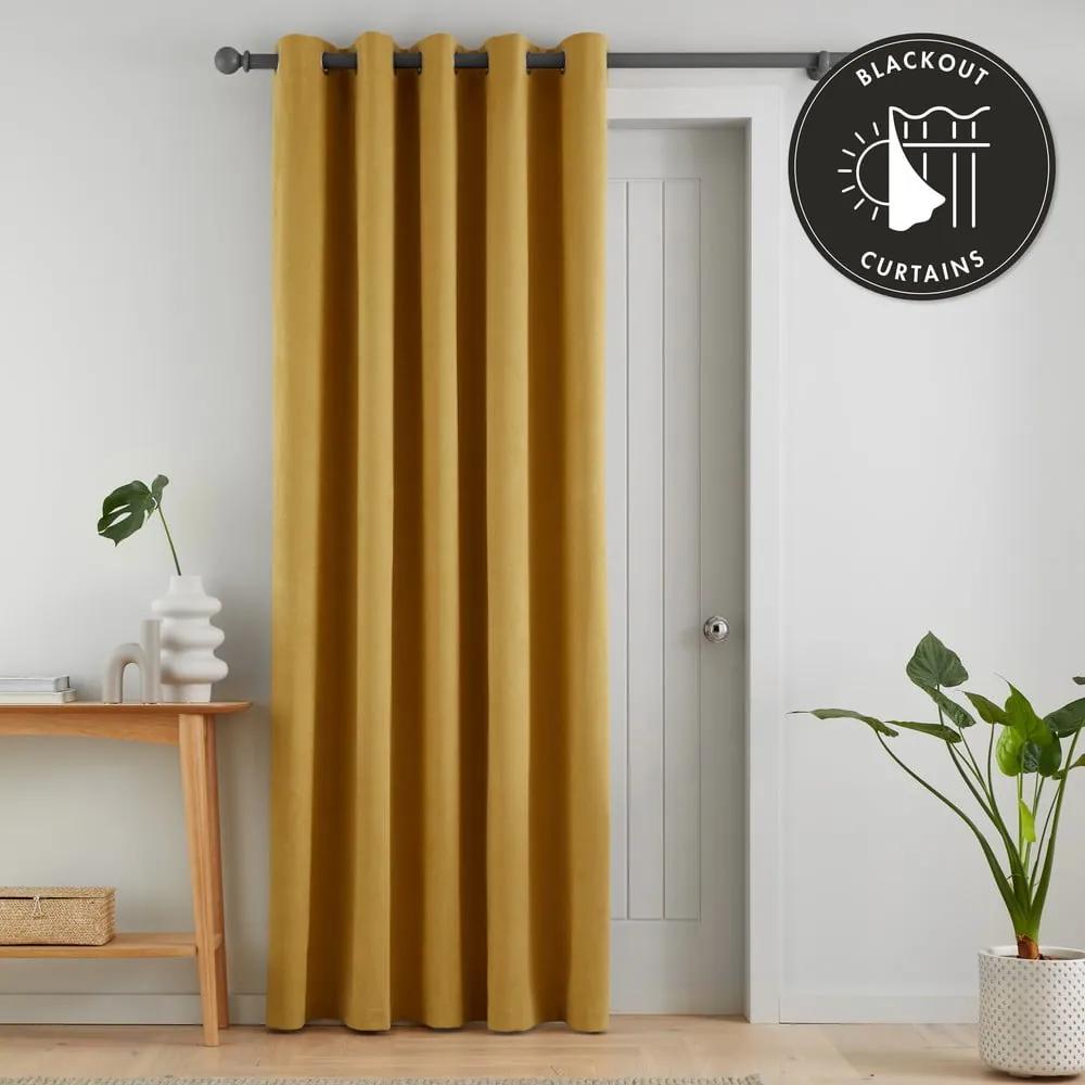 Жълта затъмняваща завеса за врата 117x213 cm Wilson - Catherine Lansfield