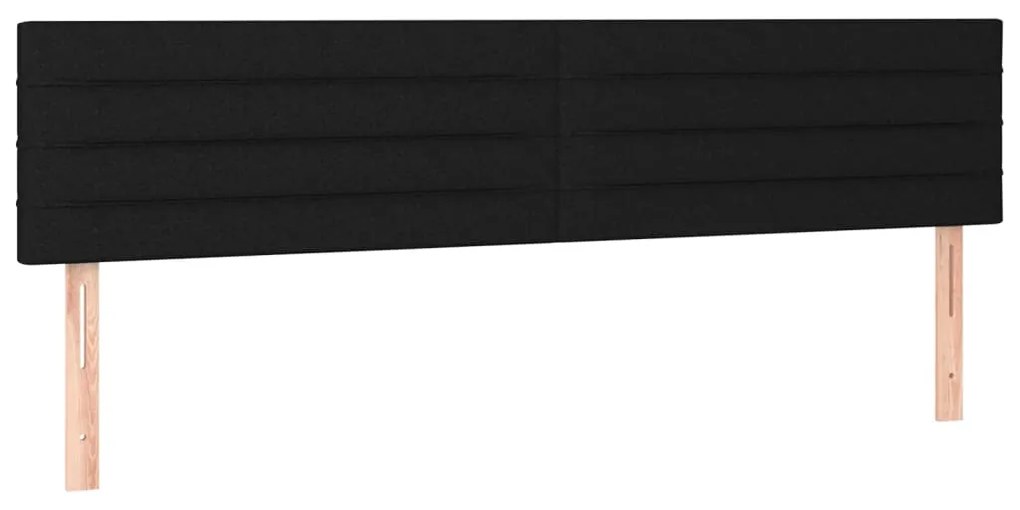 346188 vidaXL Горни табли за легло, 2 бр, черни, 100x5x78/88 см, плат