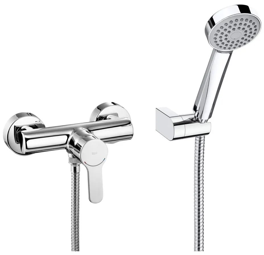 Roca A5A2009C02 - Душов комплект с смесител L20, лъскав хром