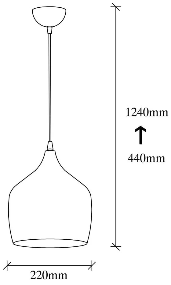 Висящо осветително тяло в златисто с метален абажур ø 22 cm Dodo – Opviq lights