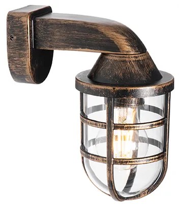 Винтидж външна стенна лампа антично злато IP54 - Joeri