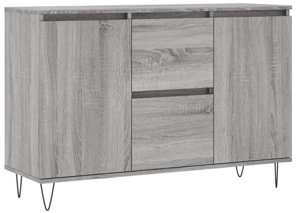 827210 vidaXL Сайдборд, сив сонома, 101,5x35x70 см, инженерно дърво