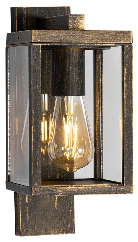 Винтидж външна стенна лампа антично злато IP44 - Charlois
