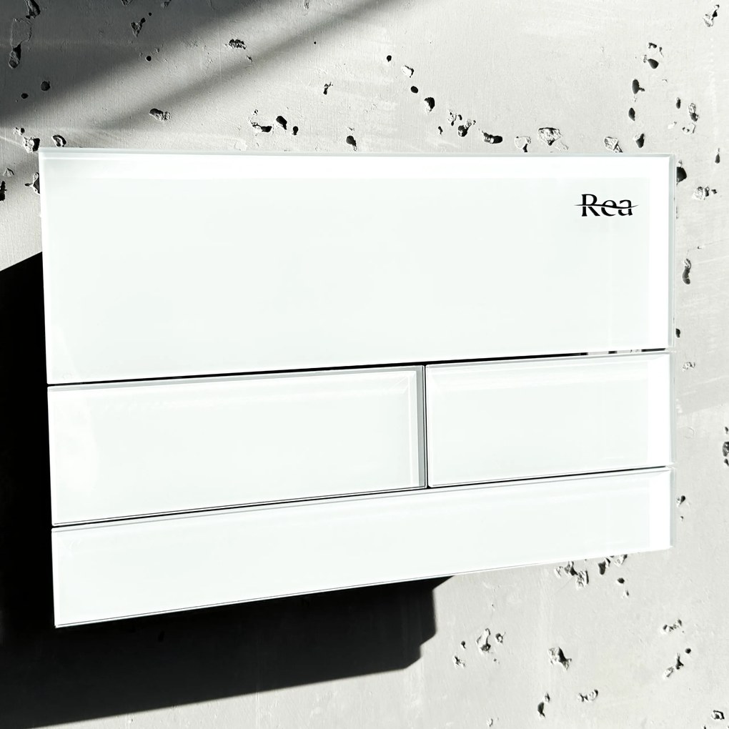 Бутон за тоалетна K011A-Q и Slim024N Rea T White Glass