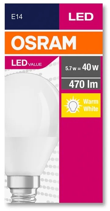 Osram Kрушка LED, E14, 5.7W, 230V, 470 lm