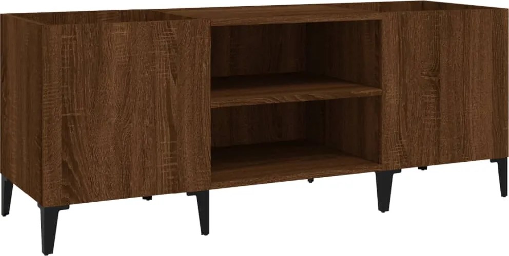 831940 vidaXL Шкаф за винилови плочи кафяв дъб 121x38x48 см инженерно дърво