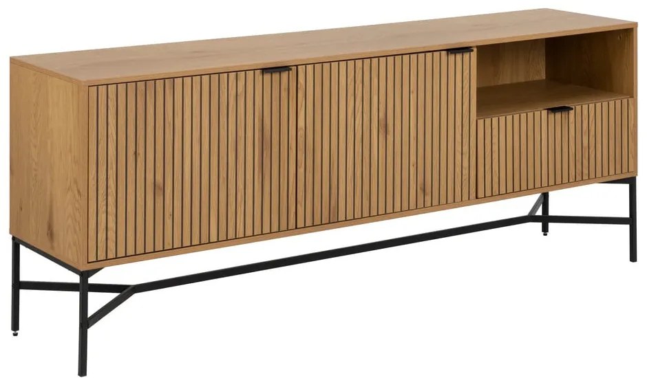 Нисък скрин от дъбов декор в естествен цвят 180x70 cm Jaipur – Actona