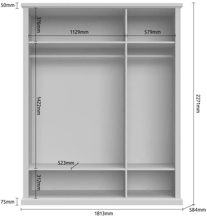 Гардероб 3-врати Tahoma 3D-Anthracite
