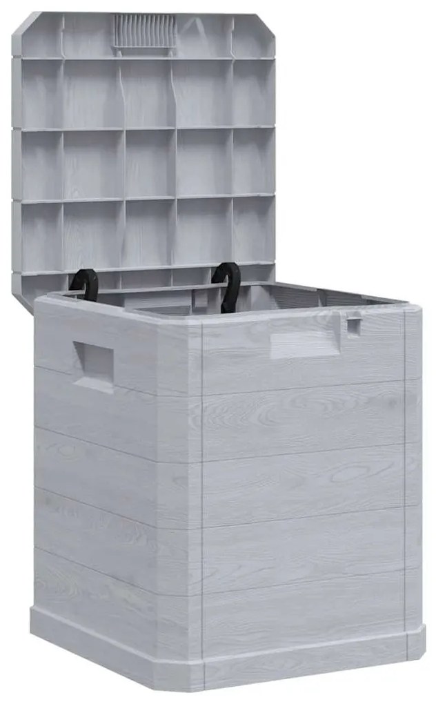 45683 vidaXL Градинска кутия за съхранение, 90 л, светлосива