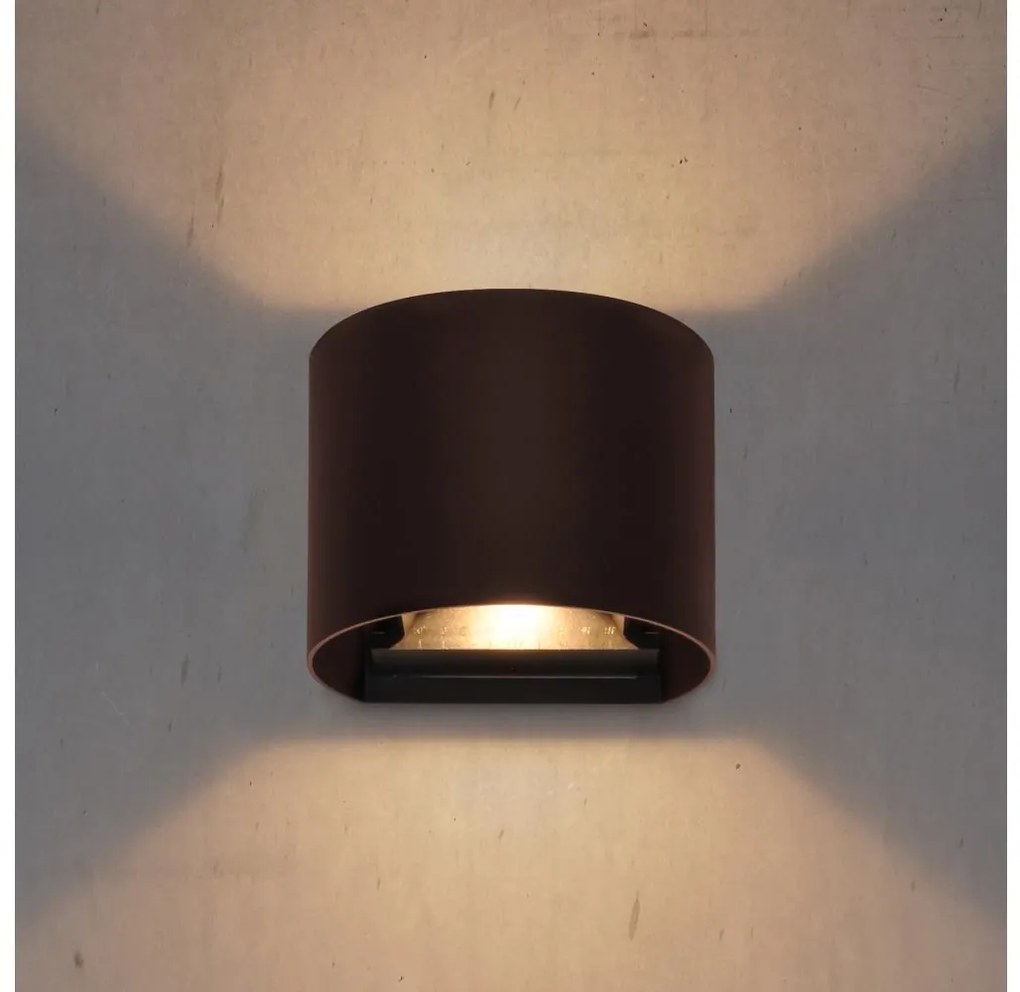 Brilagi - LED външна стенна лампа RONDO LED/6W/230V кафява IP54