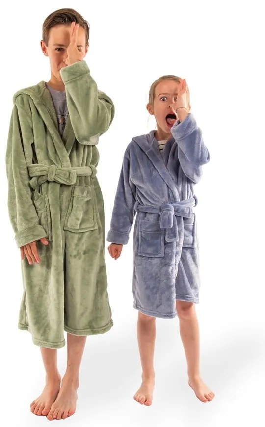 Синя детска хавлия размер 122-128 от микроплюш Delux – Tiseco Home Studio