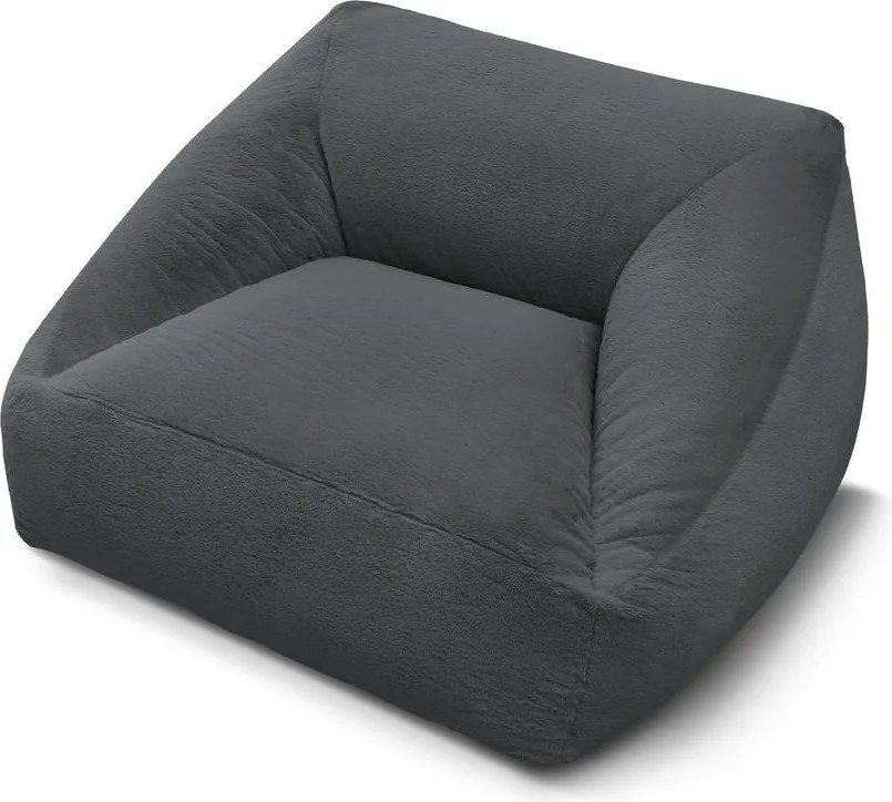 Тъмносив пуф от изкуствен косъм Lilibet – Bobochic Paris