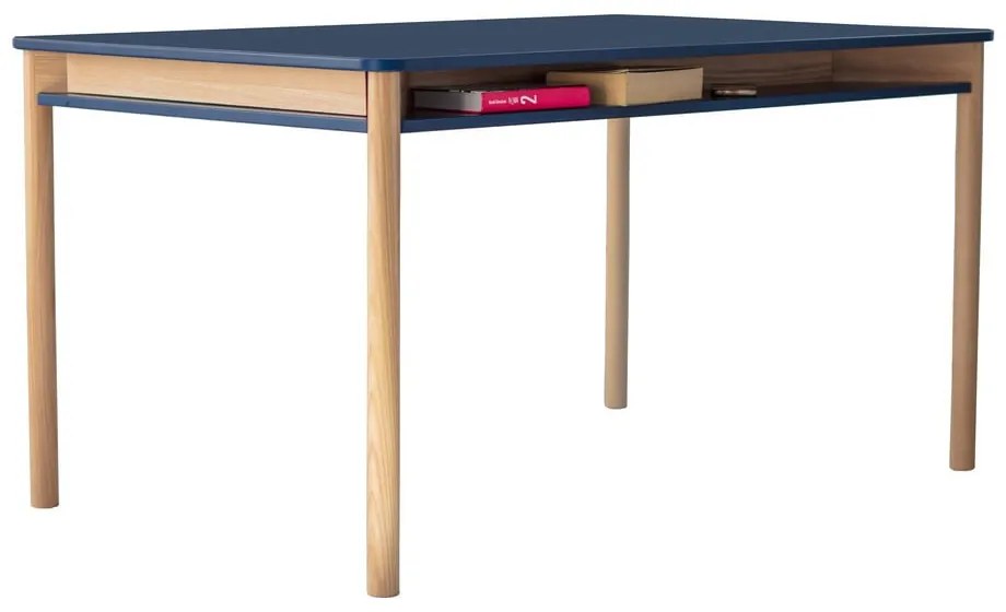 Тъмно синя трапезна маса от ясенова дървесина Zeen - Ragaba