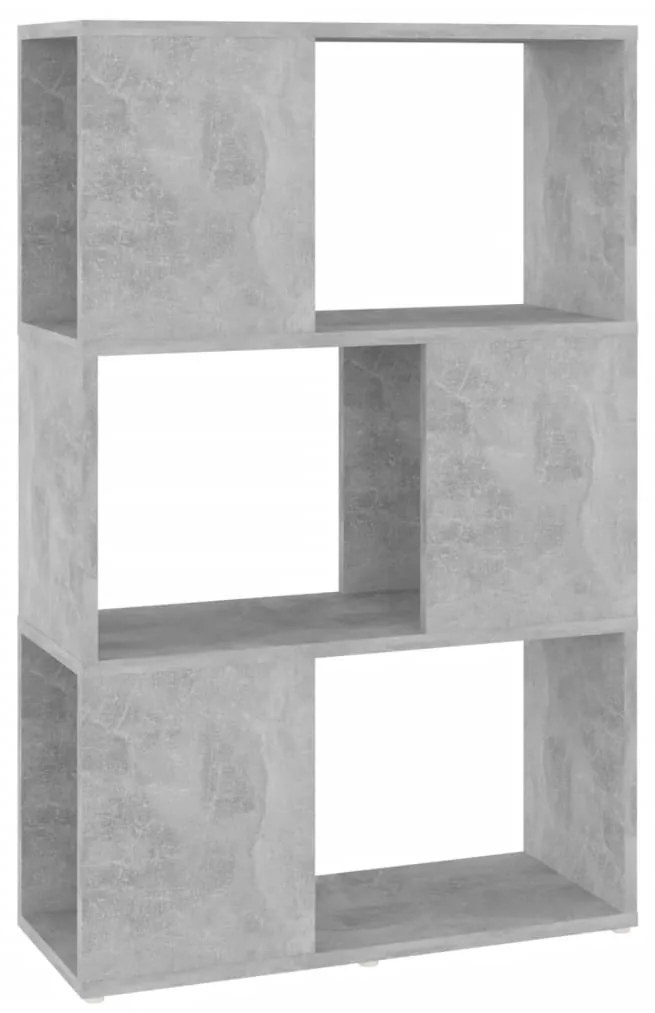 809075 vidaXL Библиотека, бетонно сива, 60x24x94 см, инженерно дърво