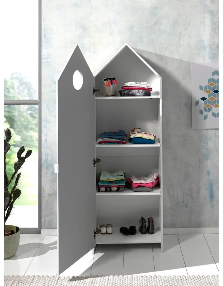Отворен детски гардероб в бял и светлосив цвят 115x171,5 cm CASAMI – Vipack