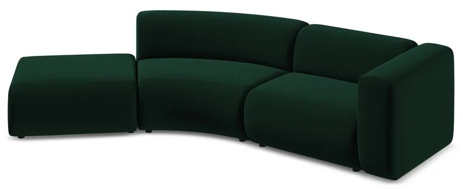 Тъмнозелен кадифен шезлонг (ляв ъгъл) Ekahi – Makamii