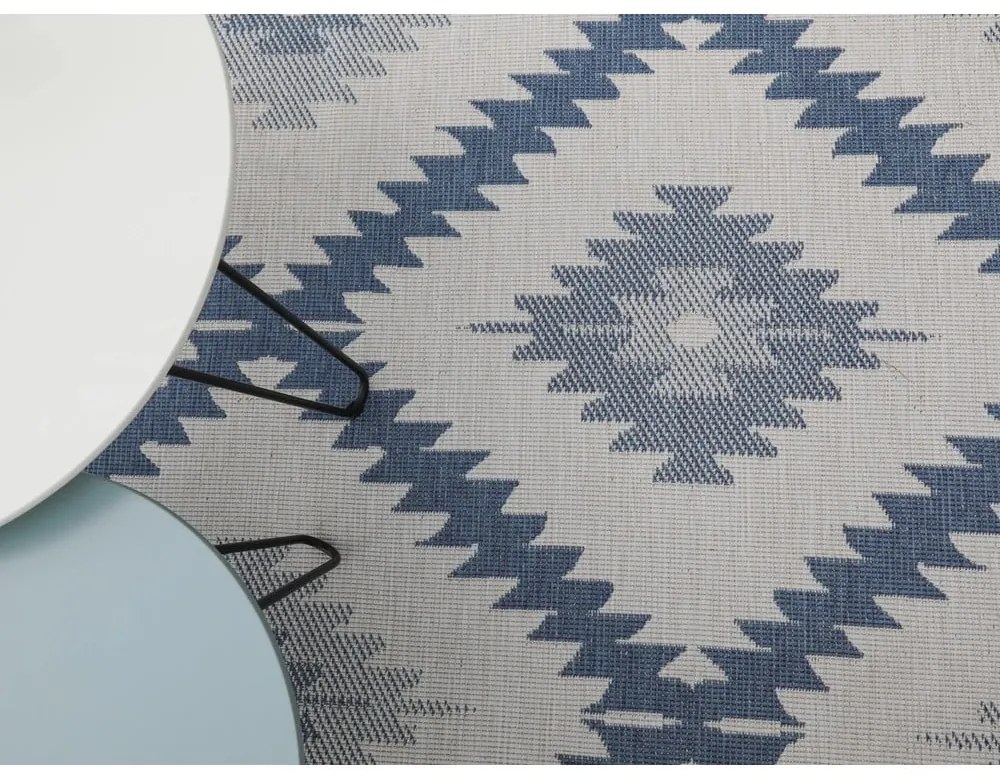 Синьо-кремав килим на открито , 80 x 150 cm Malibu - NORTHRUGS