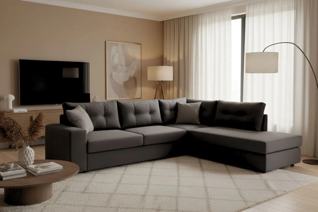 Ъглов диван Hanson-Anthracite-Right