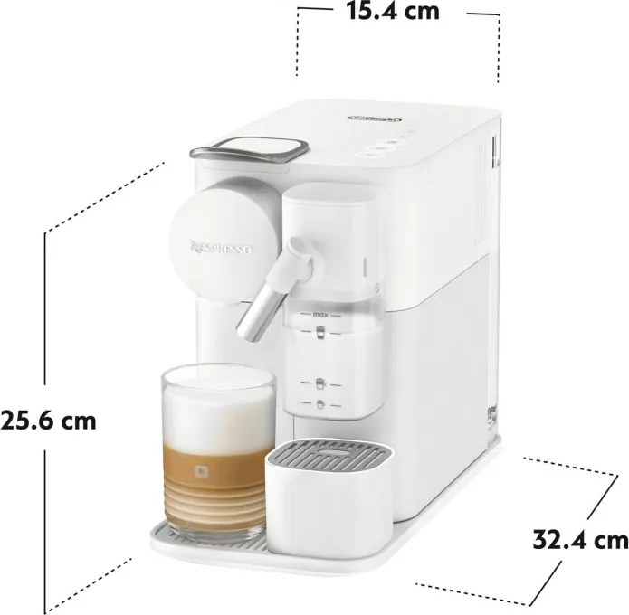 Втора ръка: Еспресо машина DeLonghi EN510W, 1450W, 19 bar, 1 л, Nespresso, Автоматично изключване, Бял