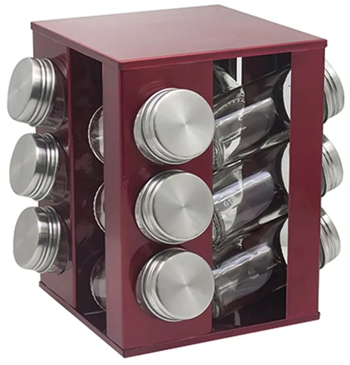 Бурканчета за подправки на стойка ZEPHYR ZP 1217 CS12 – Комплект за организиране на кухня - Сребрист