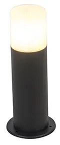 Стойка за външна лампа черна с опал бял абажур 30 см IP44 - Odense