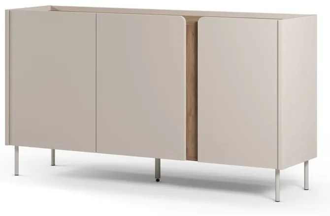 Кремаво-естествен скрин от декор от дъб 150x82,5x40,5 cm Lucile – Marckeric