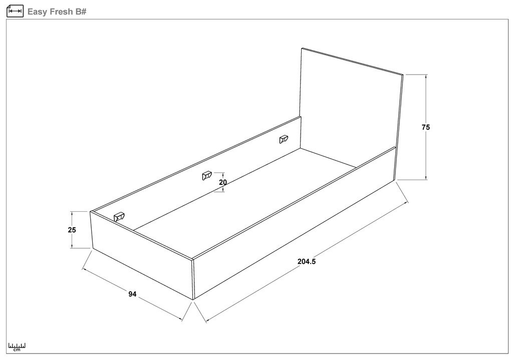 Легло за матрак 90/200 Изи Fresh