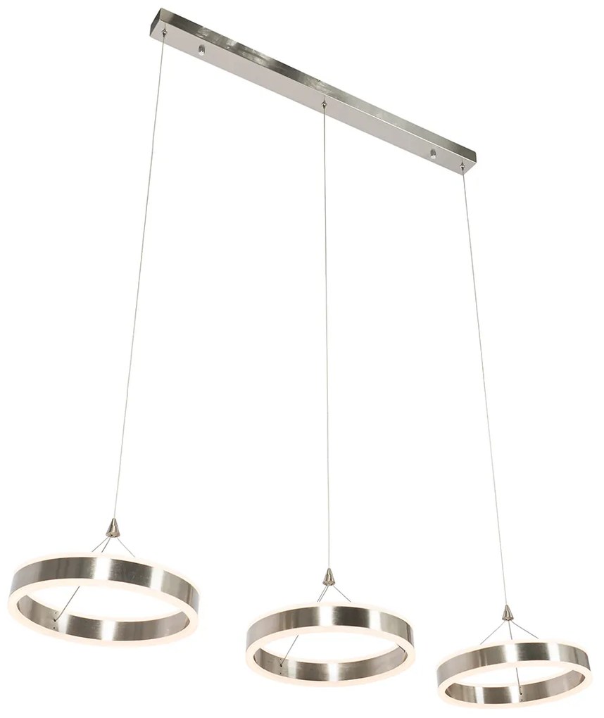 Висулка лампа от стомана продълговата с LED 3-степенно димируема 3-светлинна - Lyani