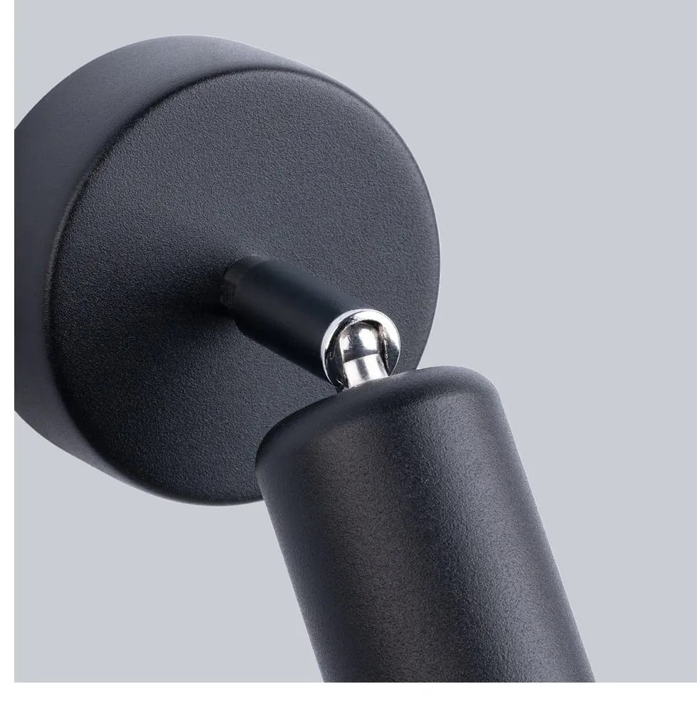 Черна стенна лампа ø 6 cm Brando - Sollux