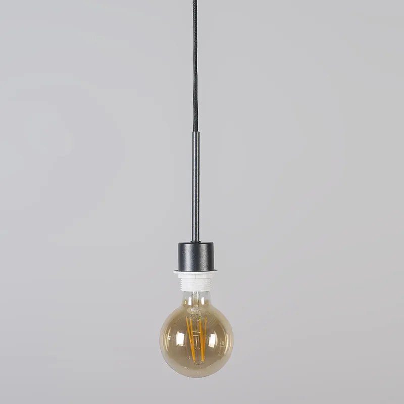 Модерен висящ аплик черен с абажур 45 см бял - Combi 1