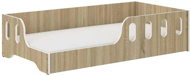 Детско легло Монтесори 140 x 70 cm в декор от дъб сонома
