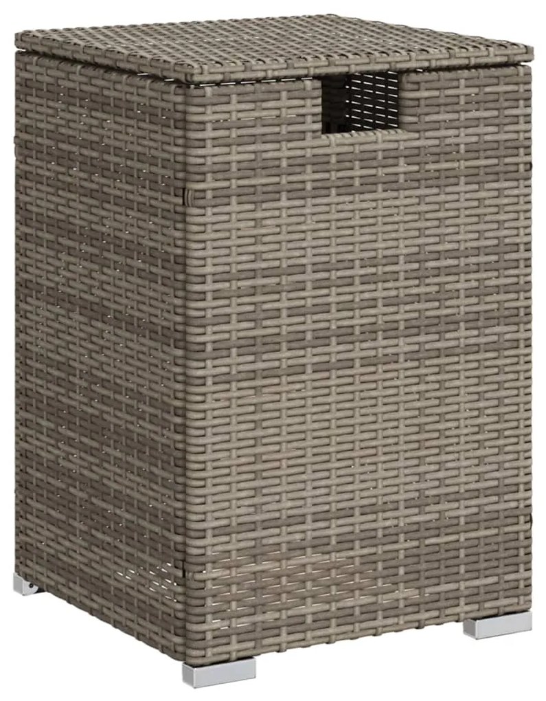 366296 vidaXL Покриваща маса резервоар за пропан сива 40x40x60 см полиратан