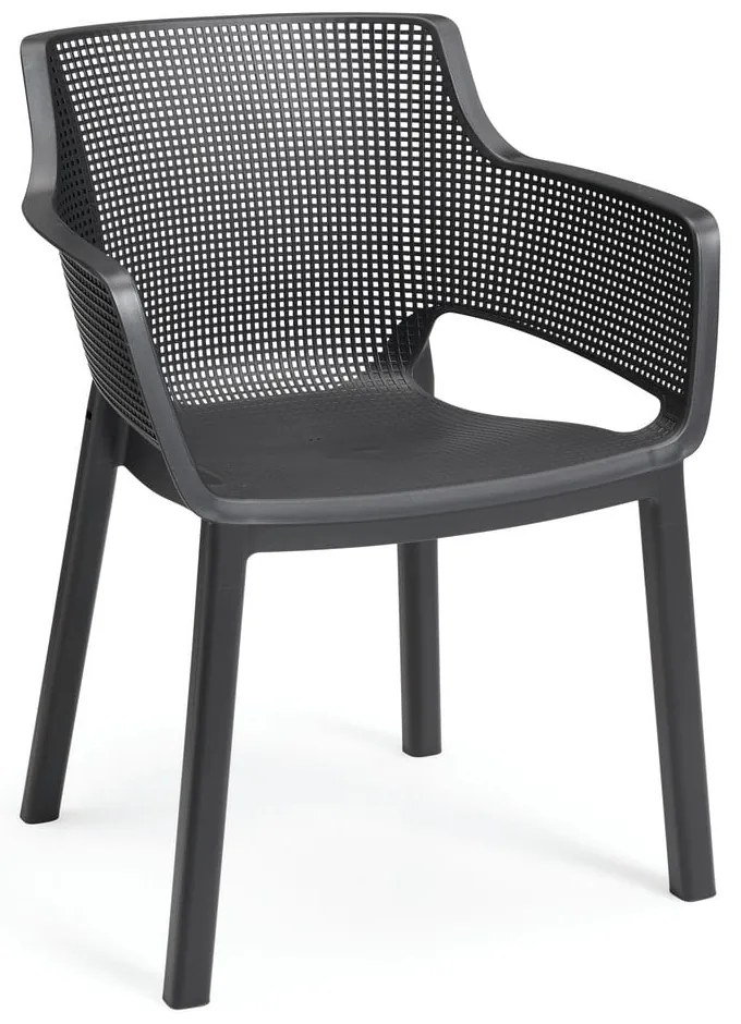 Тъмносив пластмасов градински стол Elisa – Keter