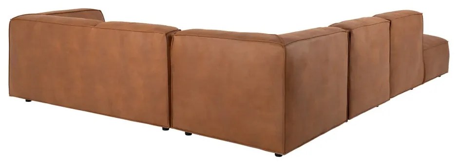 Ъглов диван от изкуствена кожа в цвят коняк (ляв ъгъл) Fairfield Kentucky - Bonami Selection
