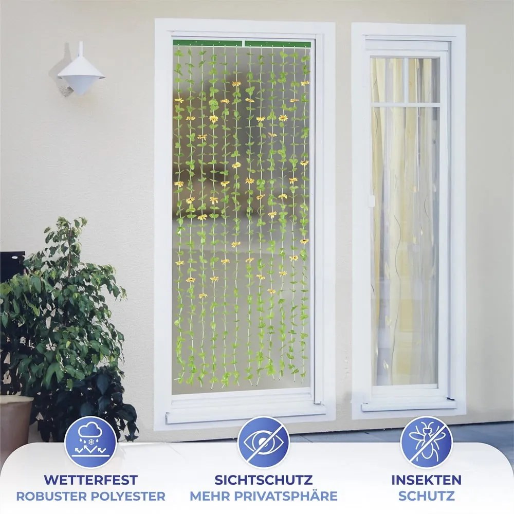 Жълто-зелено перде за врата 90x190 cm Sunflowers – Maximex