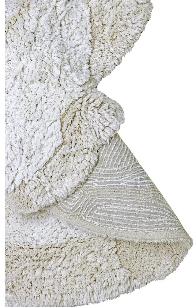 Светлосив ръчно изработен памучен детски килим подходящ за пране 130x135 cm Bunny – Lorena Canals