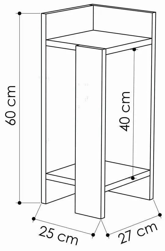 Комплект от 2 бели нощни шкафчета Elos - Decortie