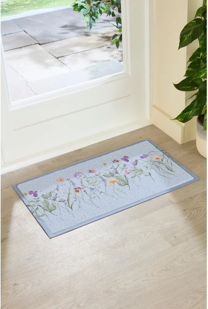 Изтривалка от PVC 40x70 cm Blue Wild Flowers – Artsy Doormats