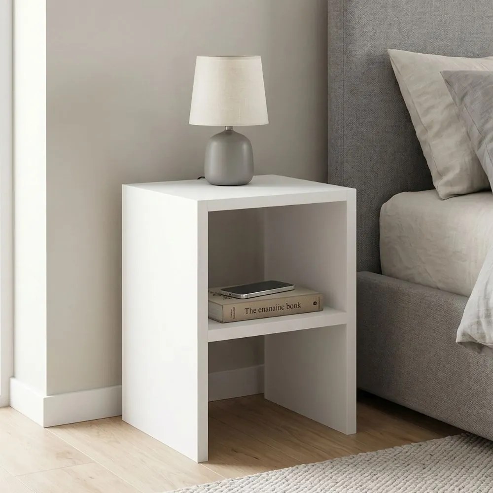 Куб меламинов рафт за книги в бял цвят 60x30x60см.