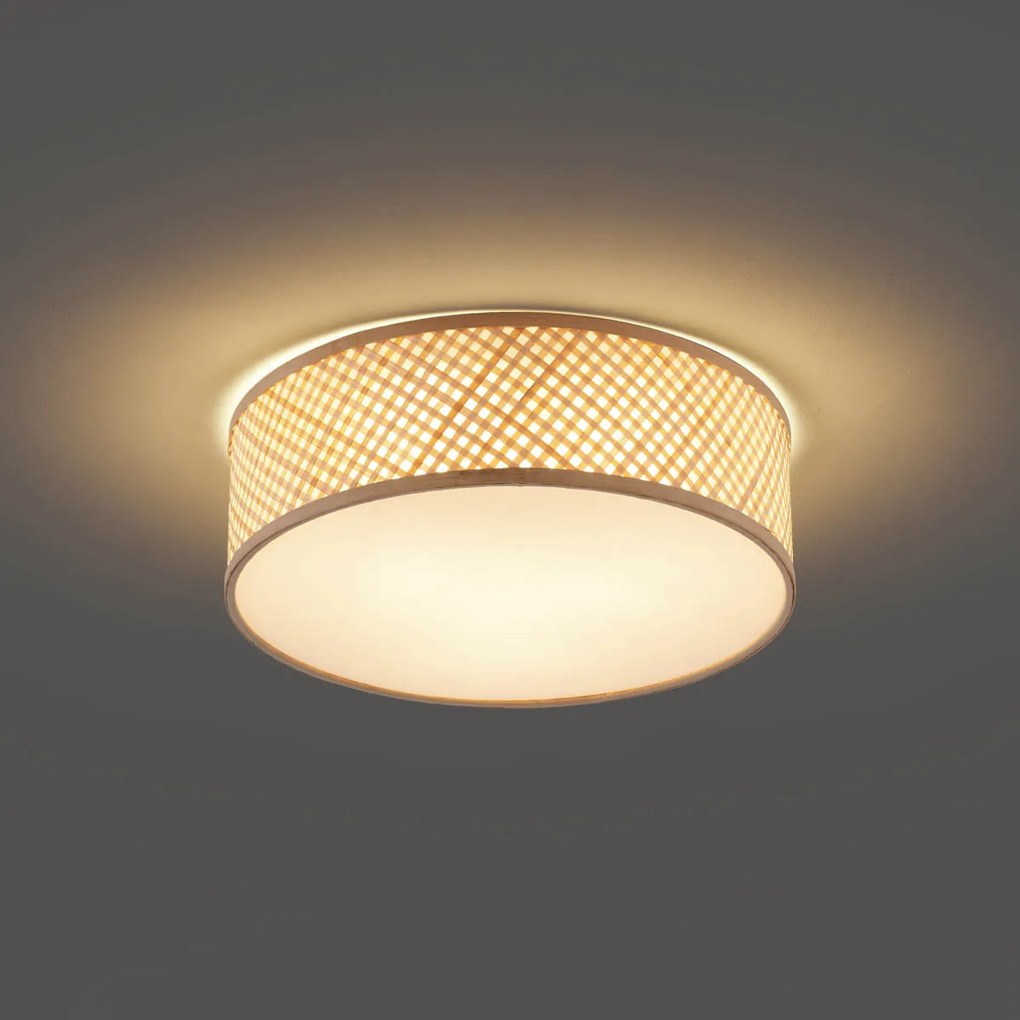 Ориенталска бамбукова таванна лампа естествен цвят 40см - Tremmo