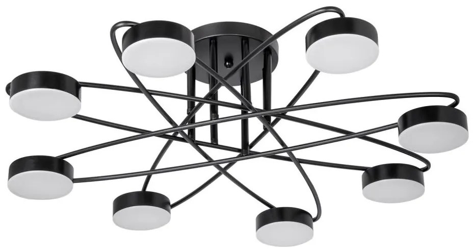 LED полилей 8x7W 230V 3000-6000K Ø70 см черен