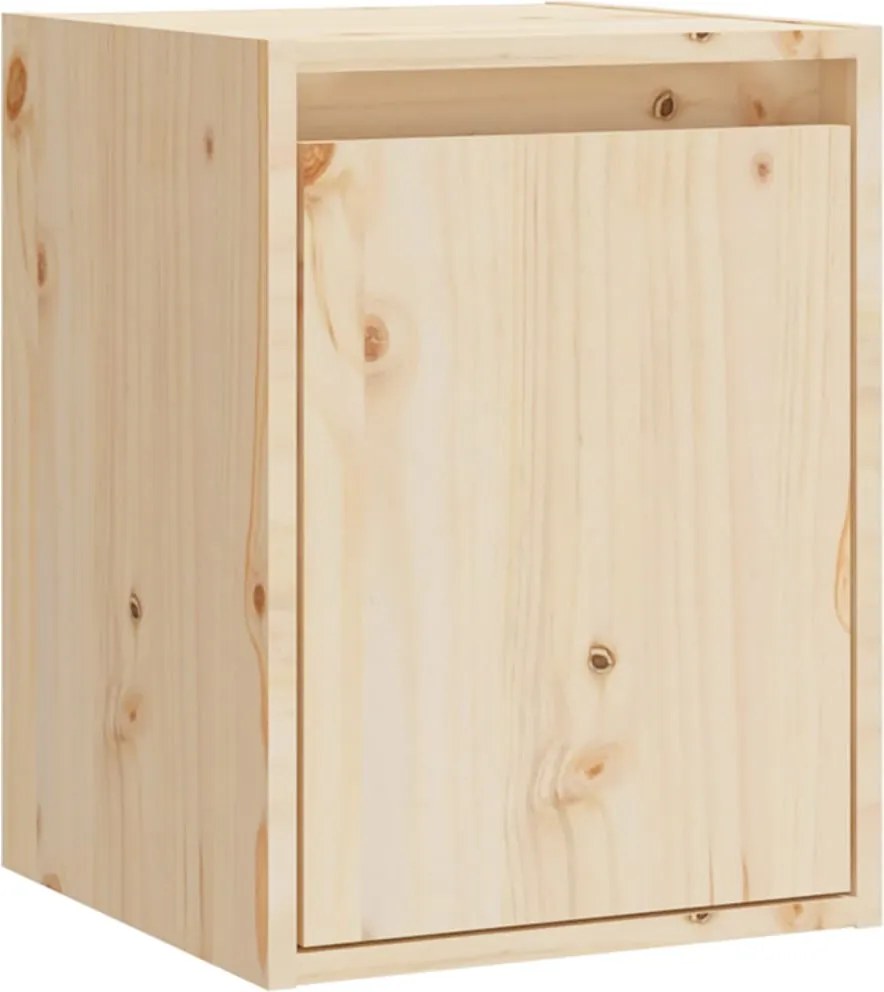 813475 vidaXL Стенен шкаф, 30x30x40 см, борово дърво масив